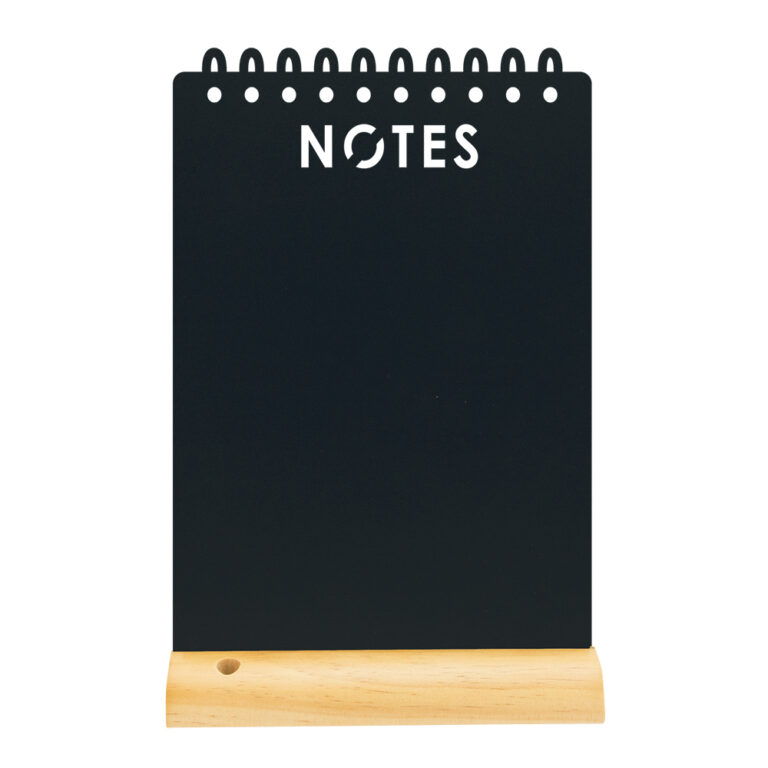 Stolní popisovací tabule s dřevěným stojánkem a 1 popisovačem, NOTES