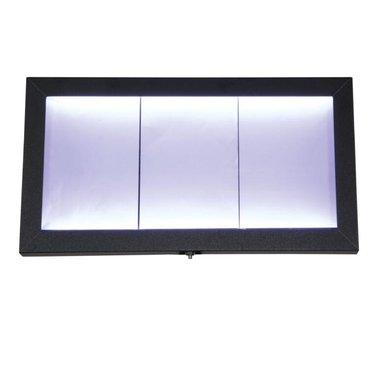 Osvětlená zasklená LED tabule 3 x A4,  černá (poškozený obal)
