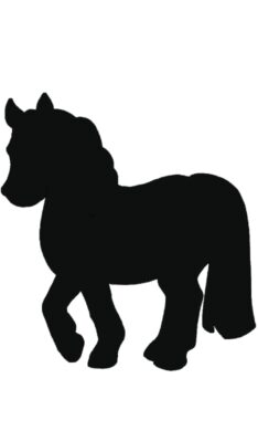 Popisovací tabule KUŇ s popisovačem a lepící páskou, černá  (FB-HORSE)
