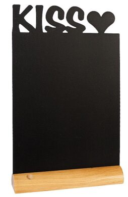 Stolní popisovací tabule KISS s popisovačem, dřevěný stojánek  (FBT-KISS)