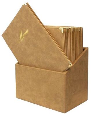 Box s jídelními lístky CLASSIC, béžová (20 ks)  (MC-BOX-CRA4-BI)