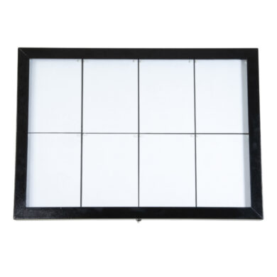Osvětlená zasklená LED tabule 8 x A4, s postavcem a stojanem, černá  (MCS-8A4-BL)