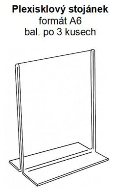 Stolní plexi stojánek A6 na výšku 150x105 mm (3 kusy v balení)  (PX-T-V-A6)
