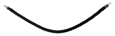 Ozdobný provaz CLASSIC s chromovanými koncovkami, černá  (RS-CLRP-CHBL)