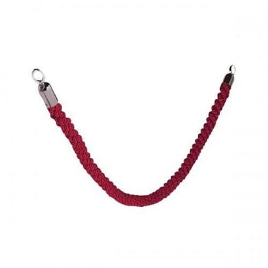 Ozdobný provaz CLASSIC s chrom. koncovkami, červený splétaný  (RS-CLRP-CHRED)