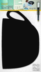 Popisovací tabule ŠÁLEK s popisovačem a lepící páskou, černá  (FB-CUP)