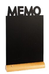 Stolní popisovací tabule MEMO s popisovačem, dřevěný stojánek