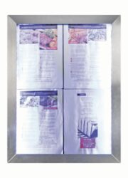 Informační zasklená tabule Stainless Steel  4 x A4 Pages