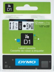 DYMO páska D1 12mm x 7m, černá na bílé