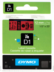DYMO páska D1 12mm x 7m, černá na červené