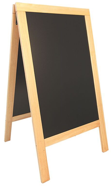 Nabídková stojanová tabule SANDWICH 135x70 cm, přírodní dřevo