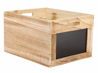 Dřevěný box s popisovacími tabulkami 21x35x28,3 cm  (CR-CB)