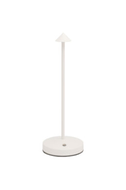 Akumulátorová stolní lampička ANGELINA se stmíváním, malý klobouček, bílá  (LP-AN-WT)