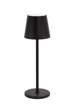 Akumulátorová stolní lampička FELINE se stmíváním, kulatý klobouček, černá  (LP-FE-BL)