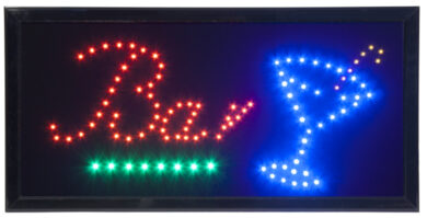 Barevná světelná LED tabule BAR s plastovým rámem, černá  (LS-BAR)