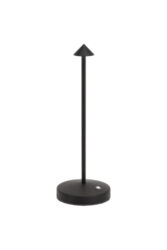 Akumulátorová stolní lampička ANGELINA se stmíváním, malý klobouček, černá