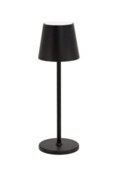 Akumulátorová stolní lampička FELINE se stmíváním, kulatý klobouček, černá