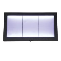 Osvetlená zasklená LED tabuľa 3 x A4, čierna